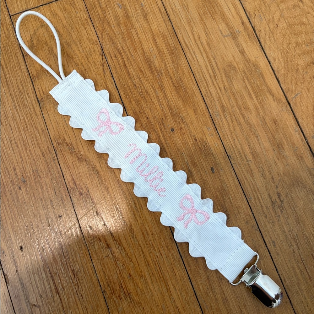 Monogrammed "Millie" Pacifier Clip